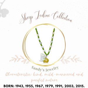 Sheep Chinese Zodiac Handmade Jade Necklace Pendant